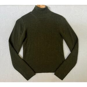 VTG Y2k Old Navy Wool Olive Green Turtleneck Gilmore Girls Collegiate Fall sz S